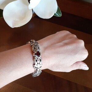 Brighton Bracelet - Silver and Red